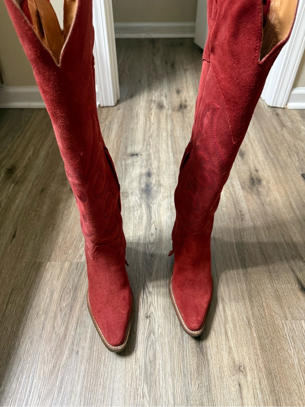 Dingo Red Suede Western Knee-High Boots - Picture 5 of 5